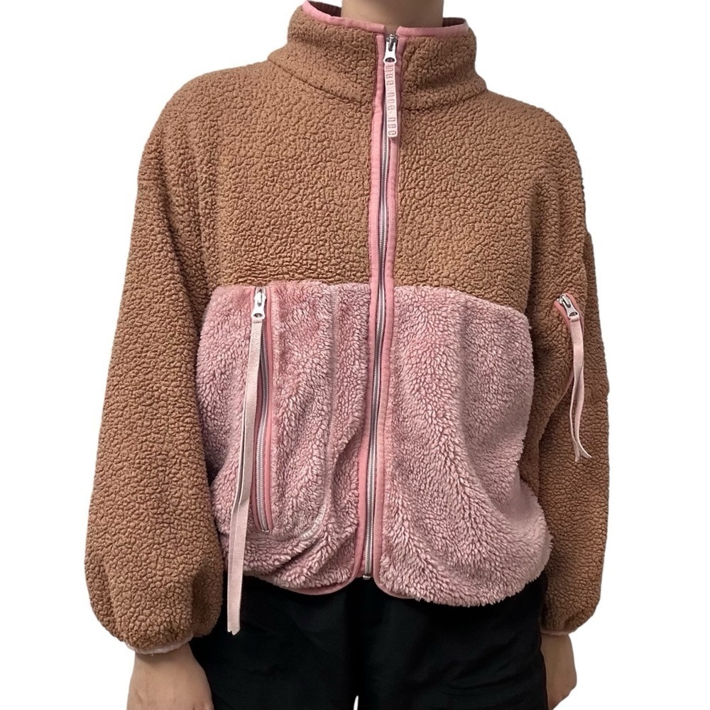 Ugg Australia Jacket Zip Up Sherpa Kawaii Colorblock Teddy Size Extra Small